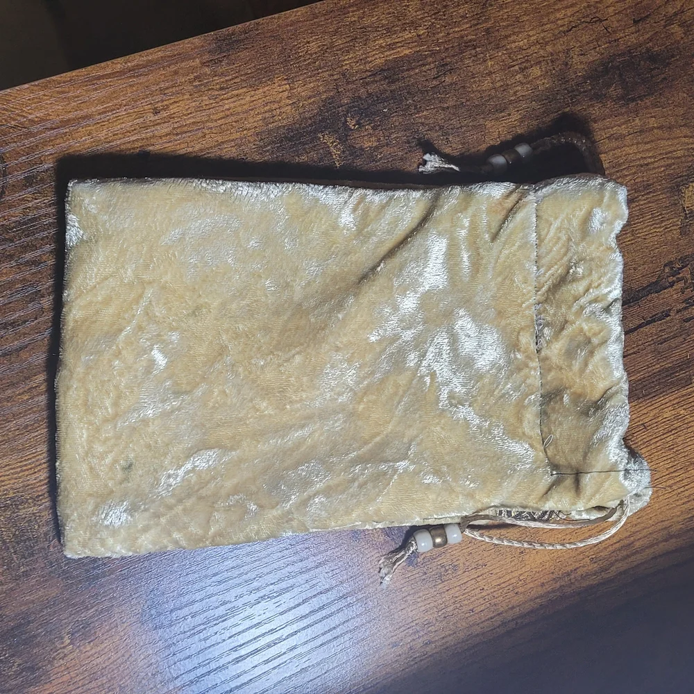 Elegant Velvet Gold/Tan Drawstring Renaissance or Cosplay Bag